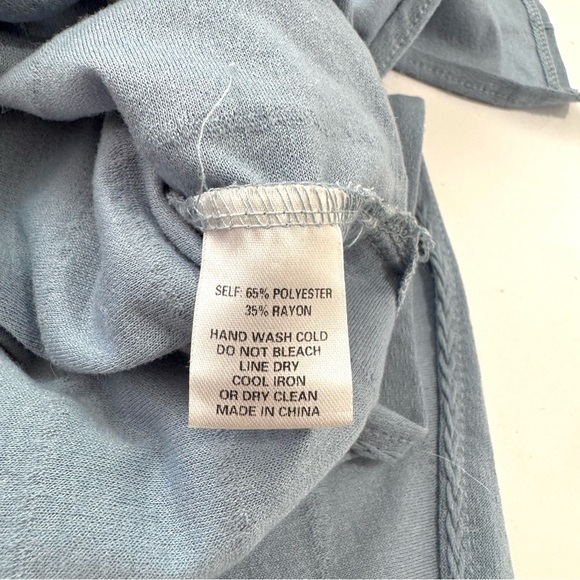 SkyLar Rose Dust Blue Maxi Buttoned Tunic Dress /Duster High Cut Side Slits Sz S - Picture 9 of 13